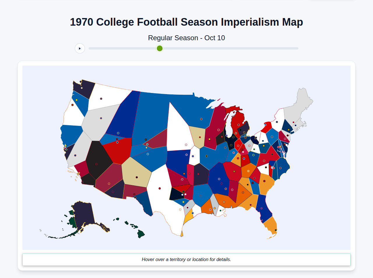 1970 College Football Imperialism Map