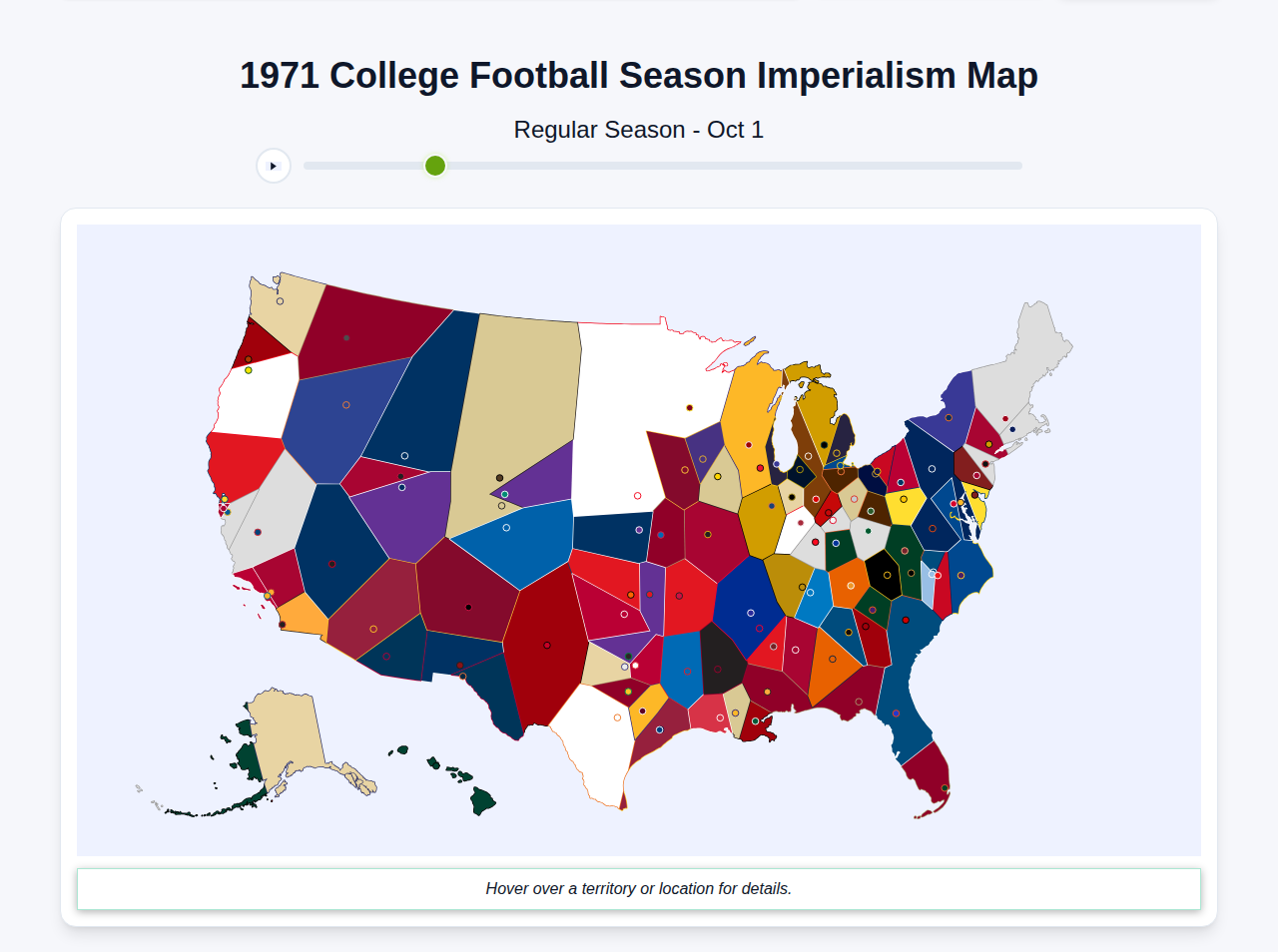 1971 College Football Imperialism Map