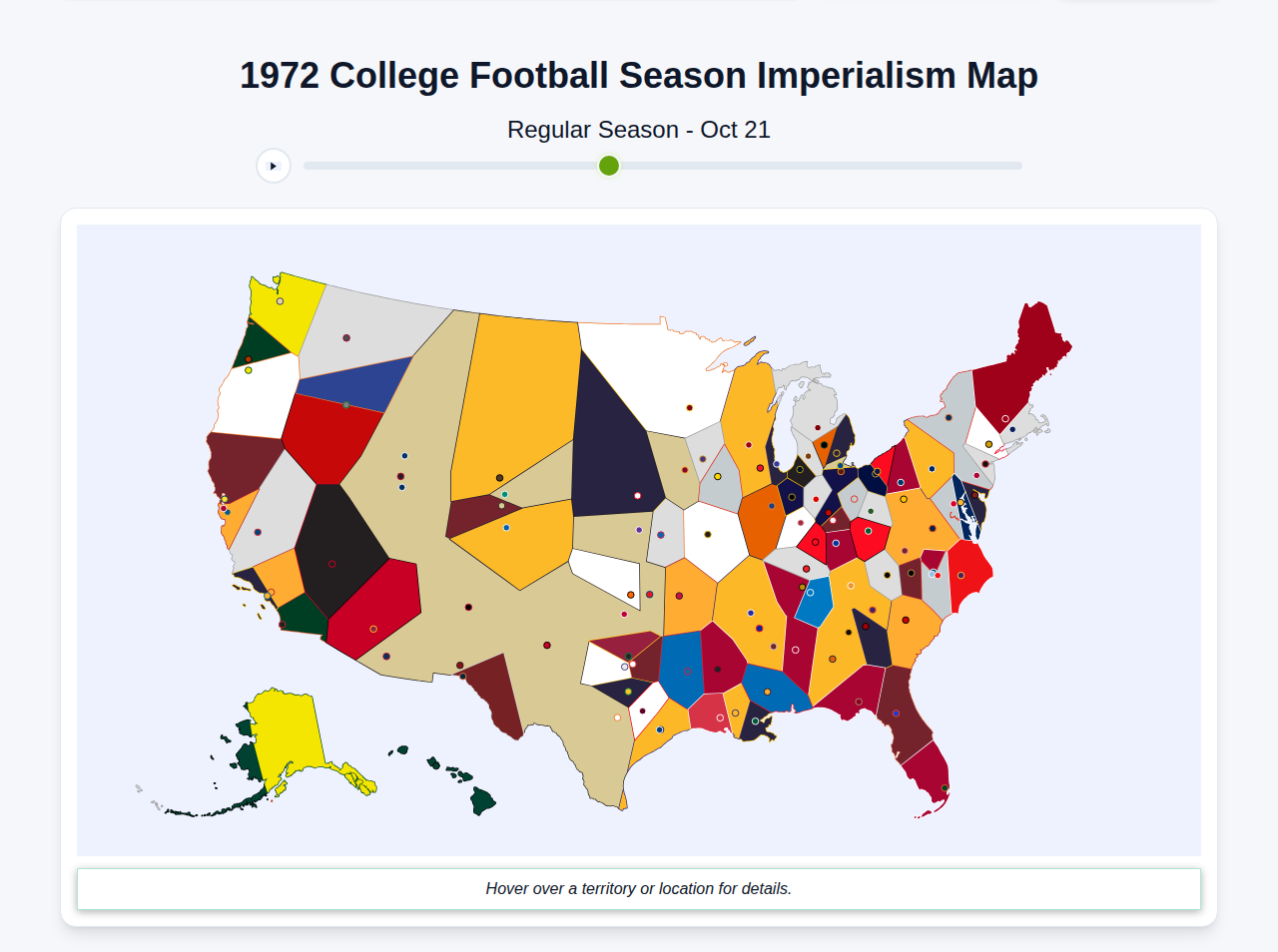 1972 College Football Imperialism Map