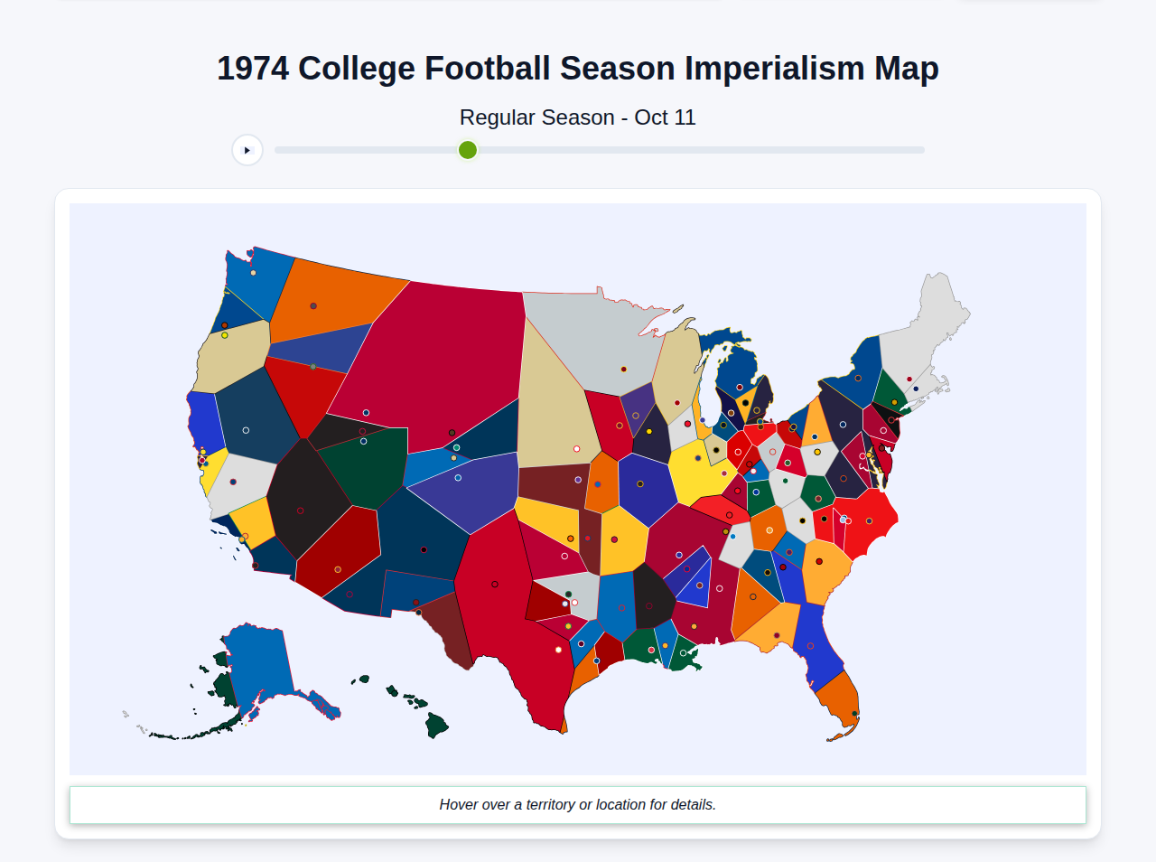 1974 College Football Imperialism Map