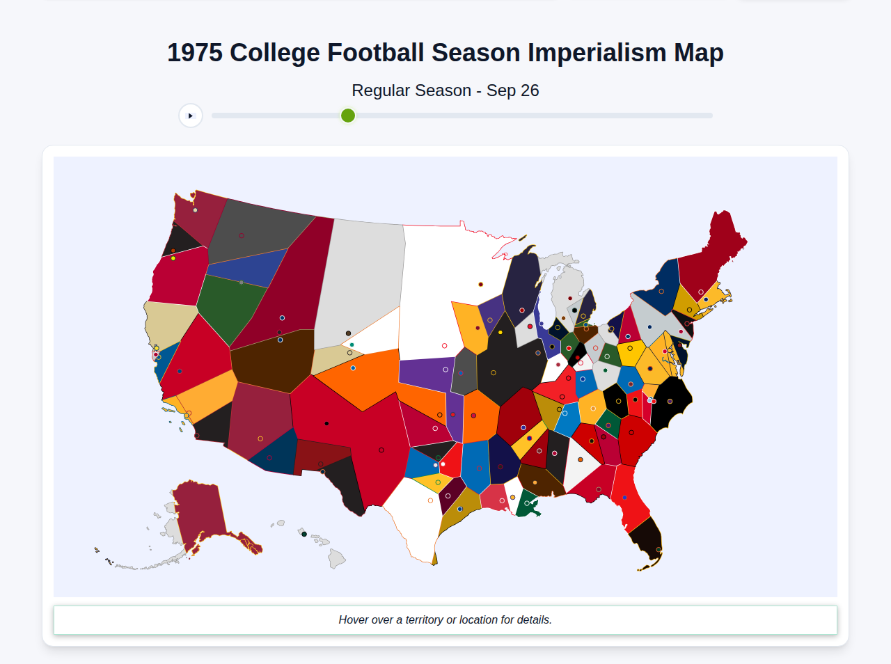 1975 College Football Imperialism Map