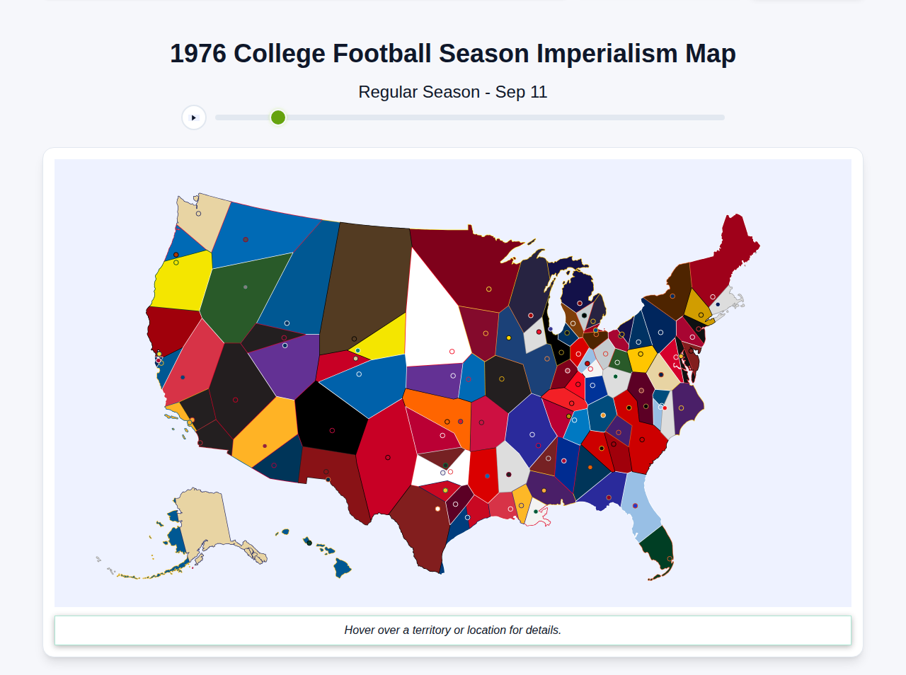 1976 College Football Imperialism Map