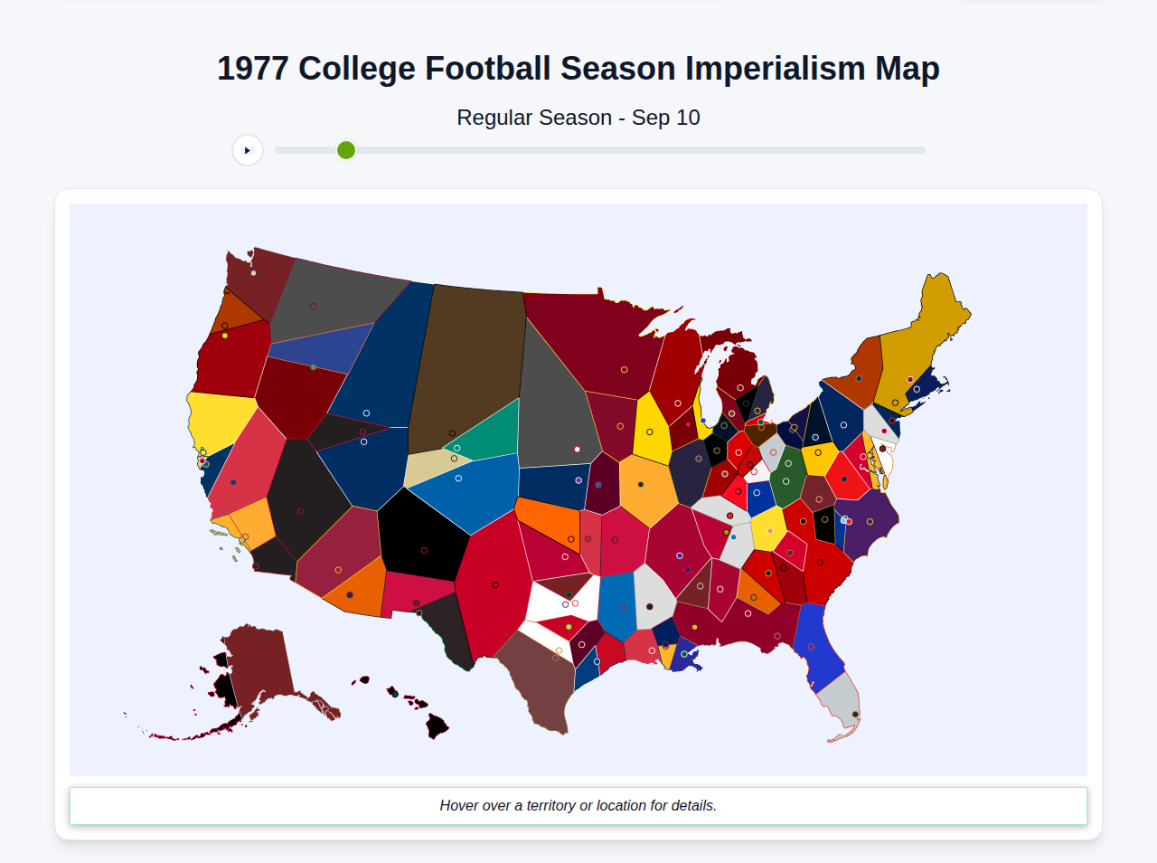 1977 College Football Imperialism Map