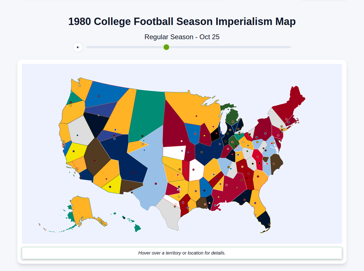 1980 College Football Imperialism Map
