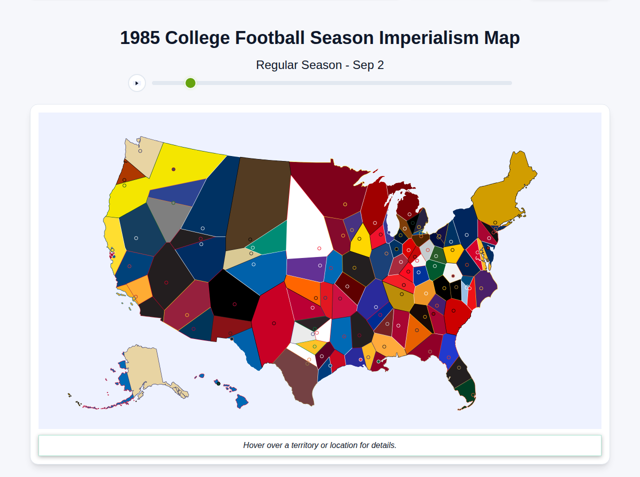1985 College Football Imperialism Map