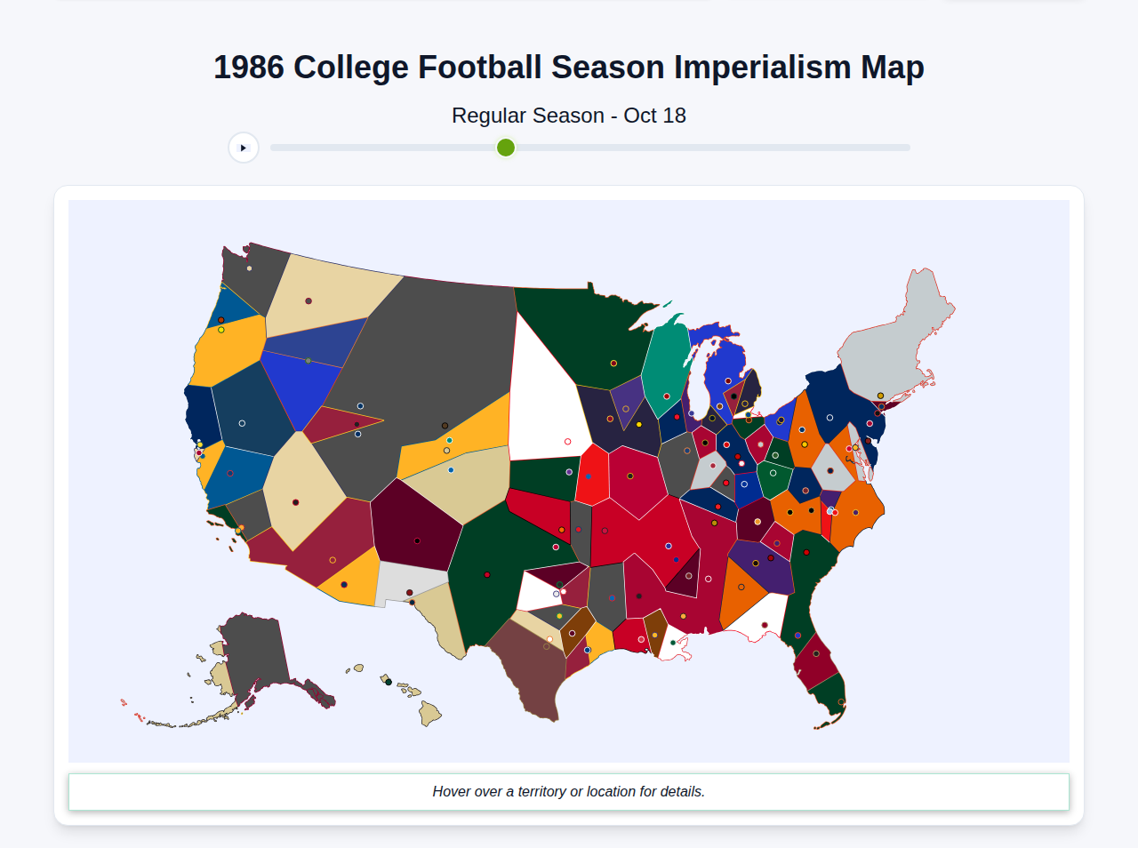 1986 College Football Imperialism Map
