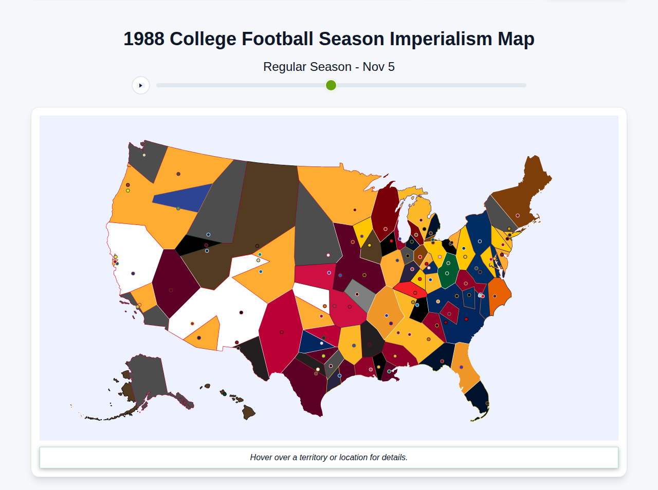 1988 College Football Imperialism Map