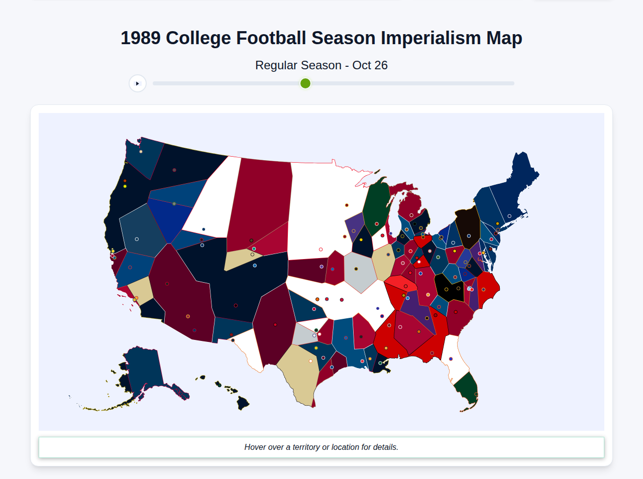 1989 College Football Imperialism Map