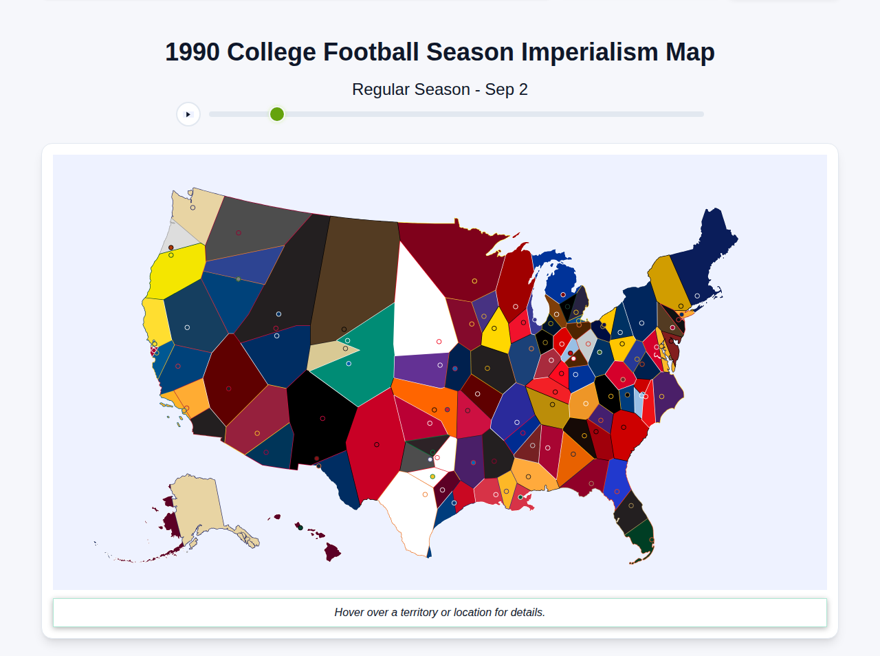 1990 College Football Imperialism Map