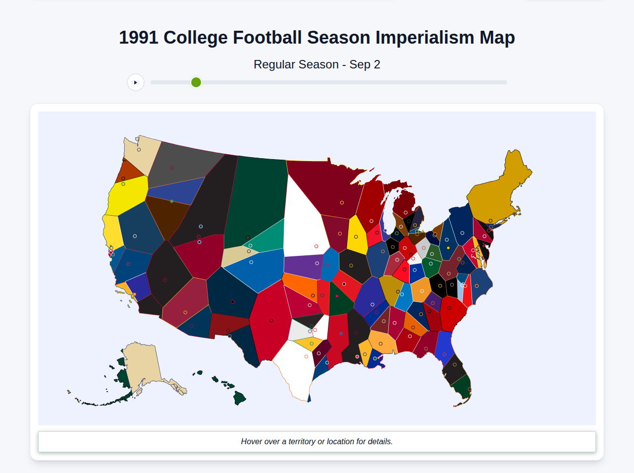 1991 College Football Imperialism Map