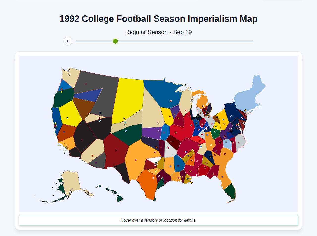 1992 College Football Imperialism Map