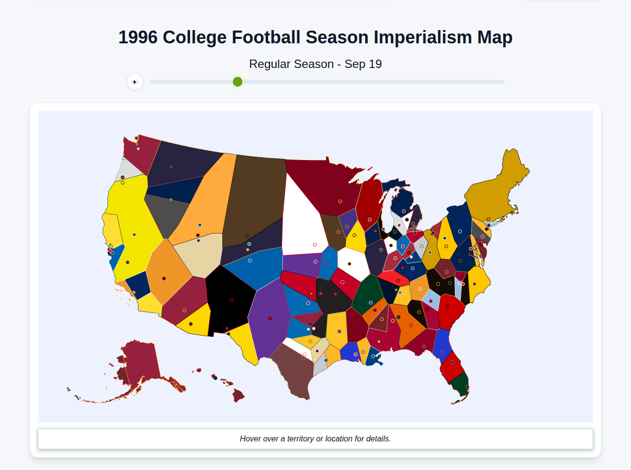 1996 College Football Imperialism Map