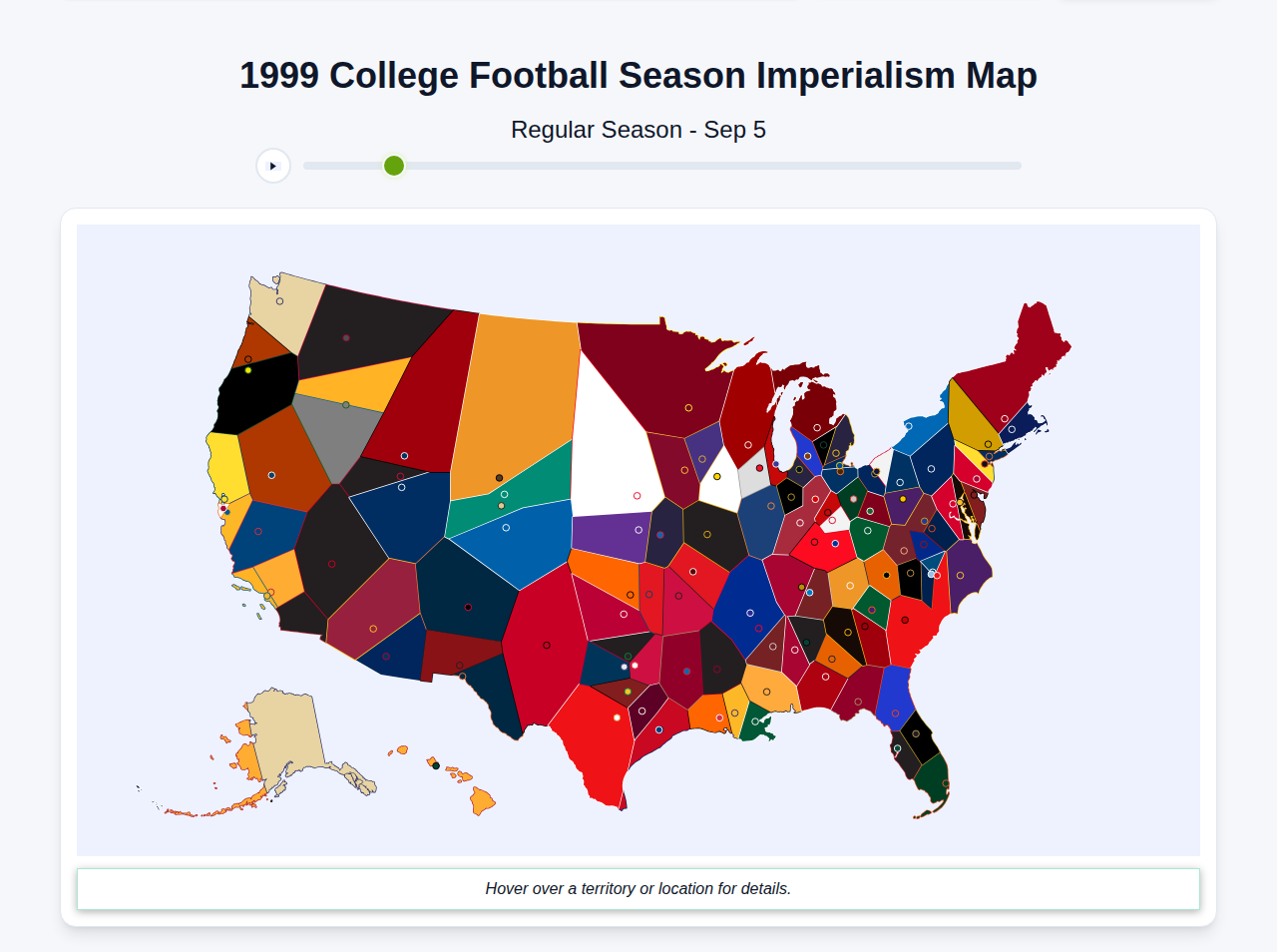 1999 College Football Imperialism Map