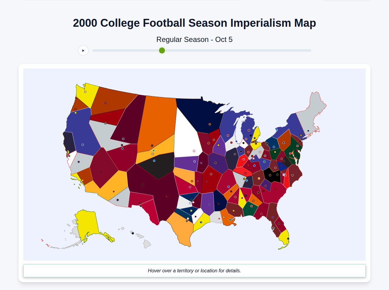 2000 College Football Imperialism Map