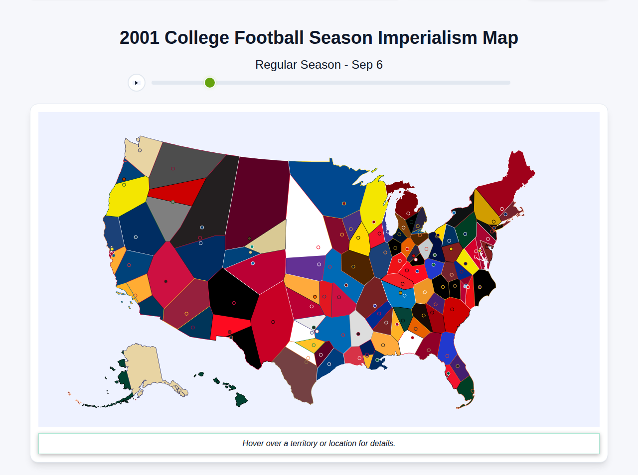 2001 College Football Imperialism Map