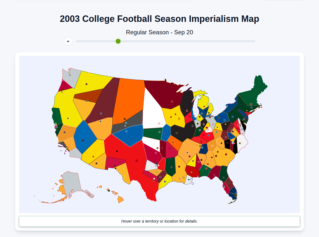 2003 College Football Imperialism Map