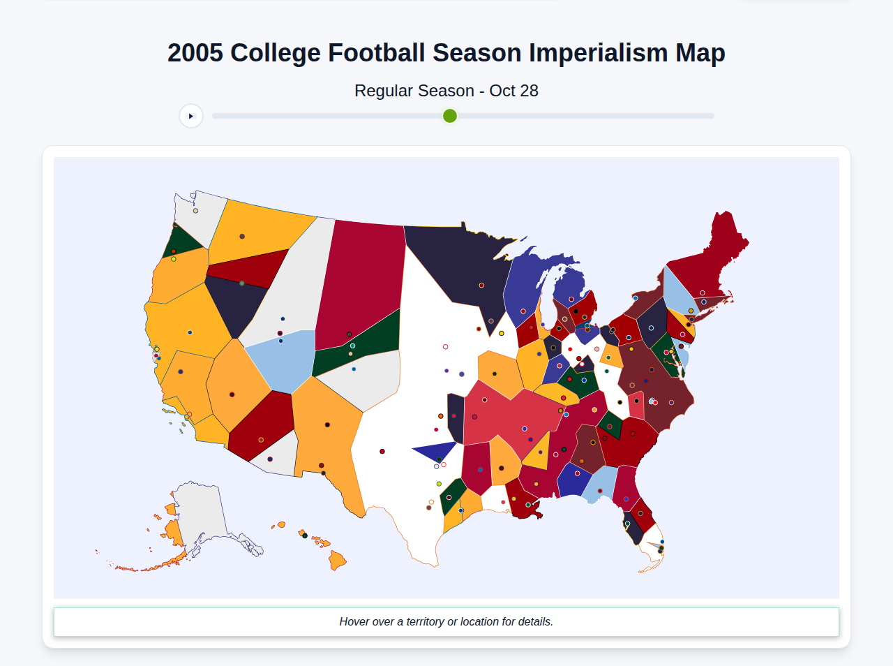 2005 College Football Imperialism Map