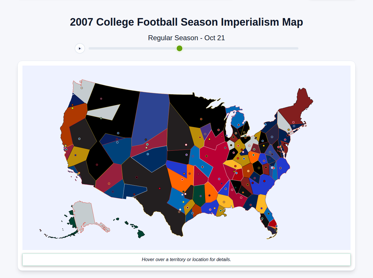 2007 College Football Imperialism Map