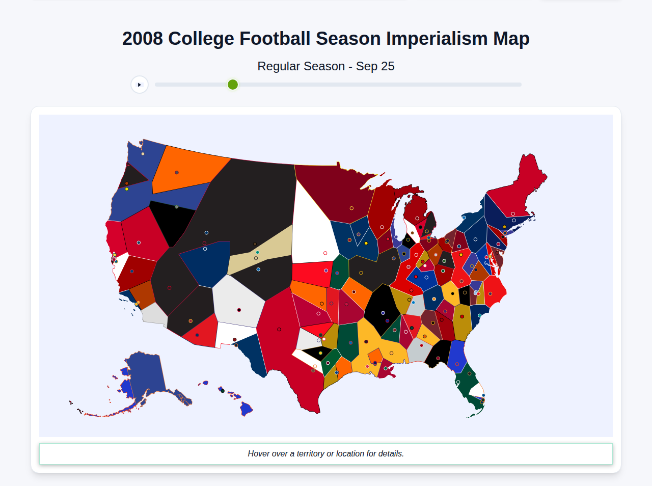 2008 College Football Imperialism Map