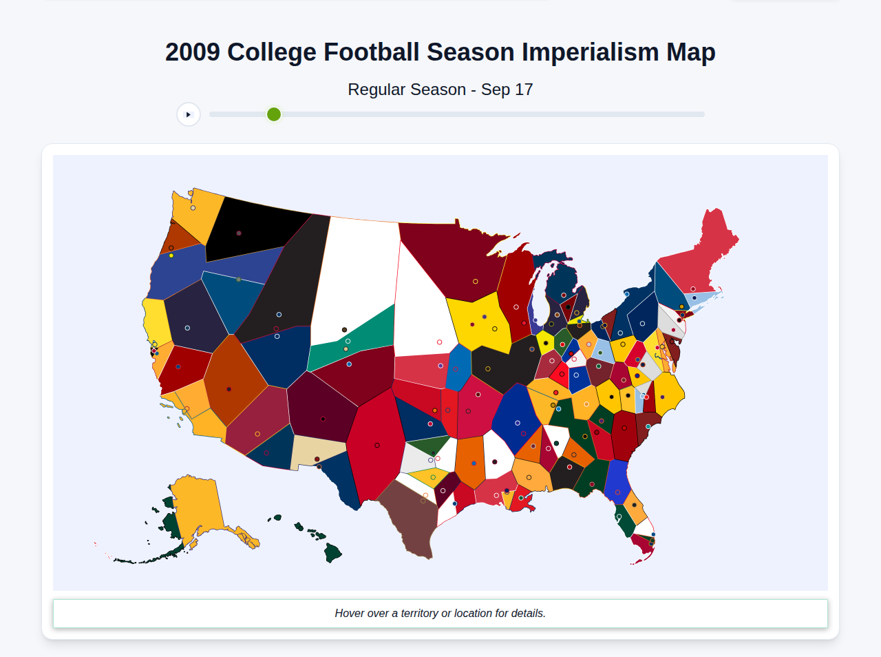 2009 College Football Imperialism Map