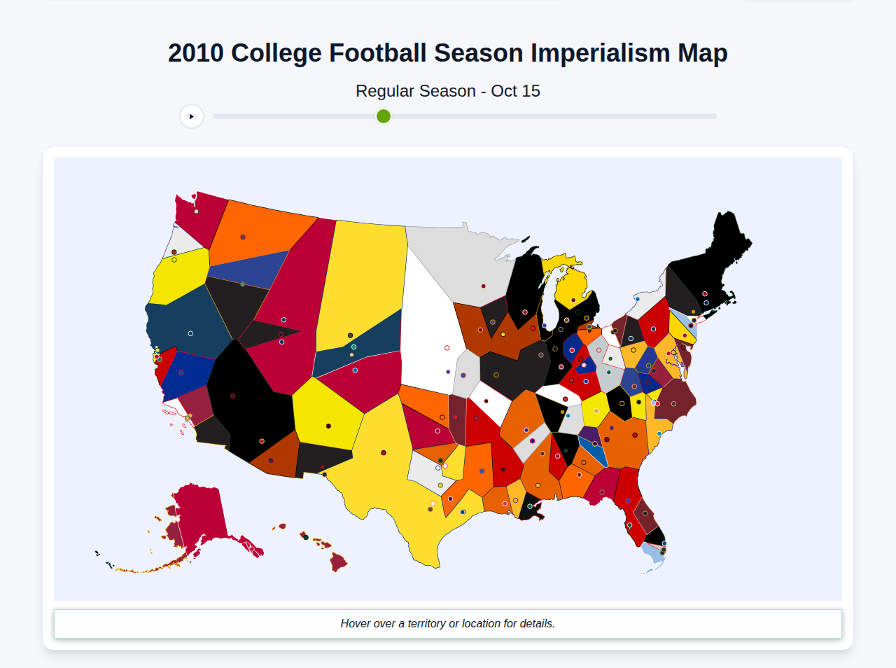 2010 College Football Imperialism Map