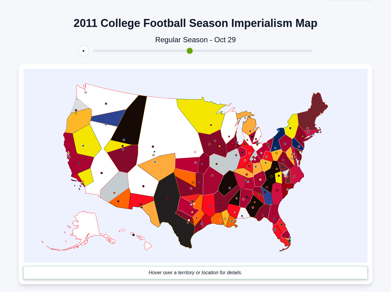 2011 College Football Imperialism Map