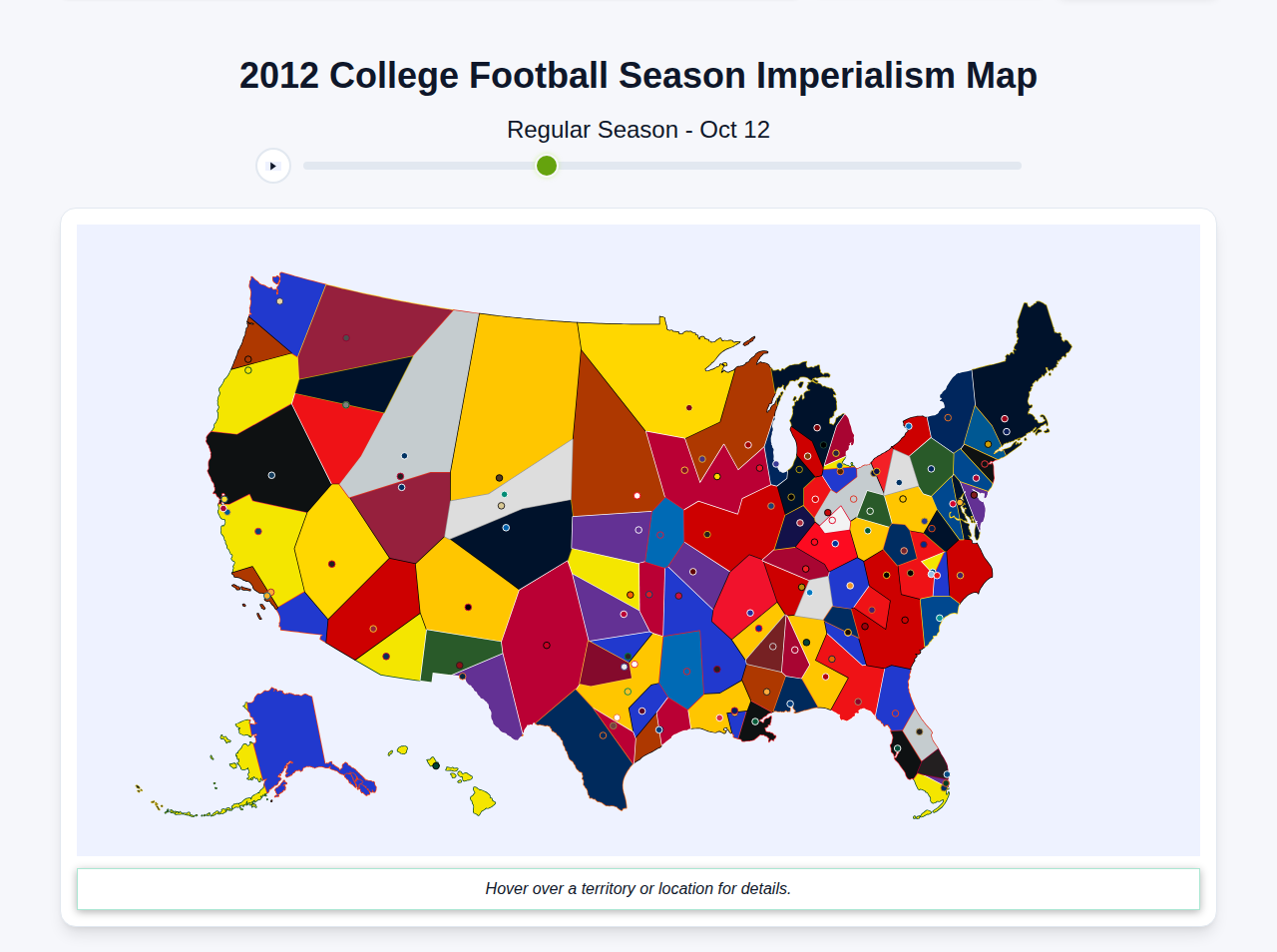 2012 College Football Imperialism Map