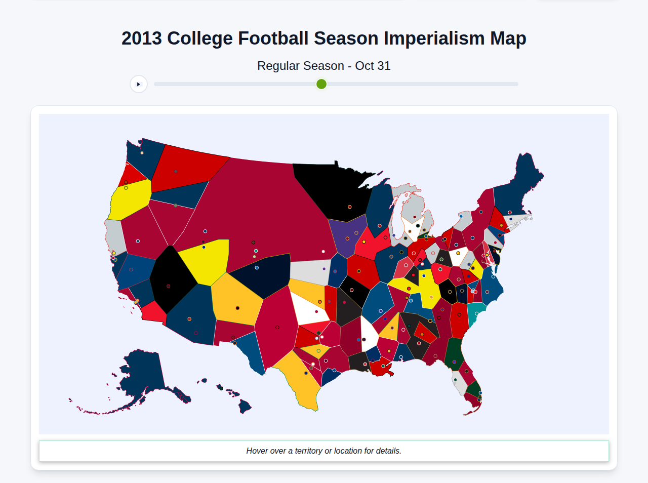 2013 College Football Imperialism Map