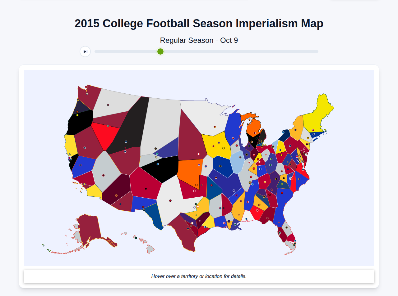 2015 College Football Imperialism Map