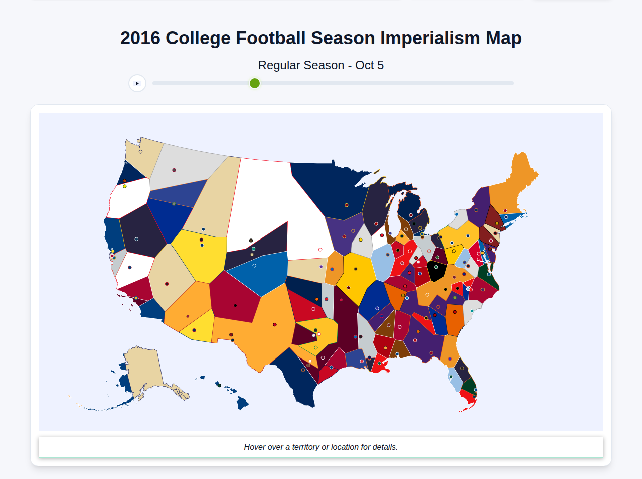 2016 College Football Imperialism Map