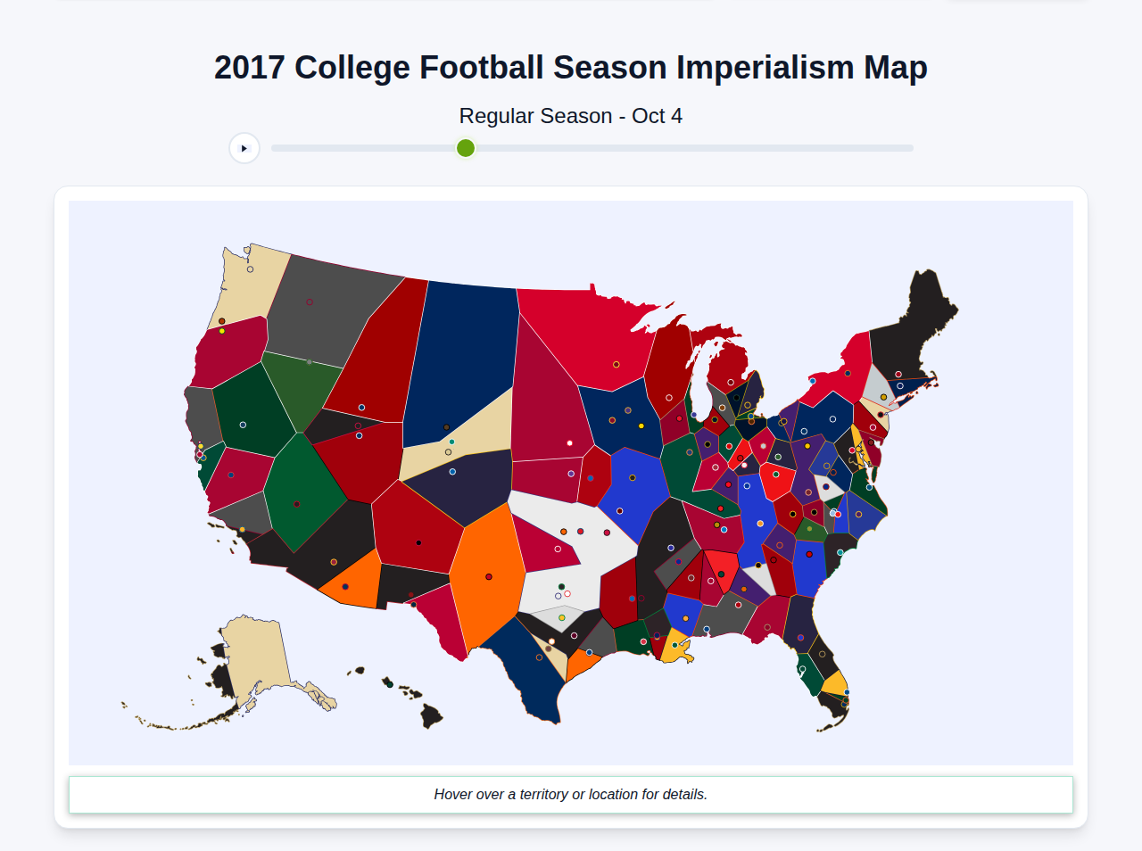 2017 College Football Imperialism Map