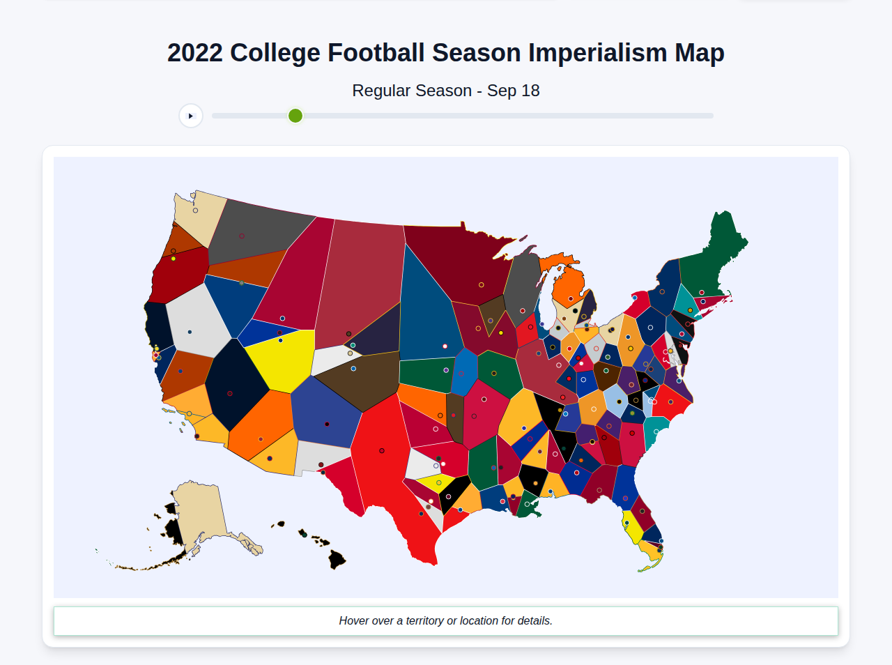 2022 College Football Imperialism Map