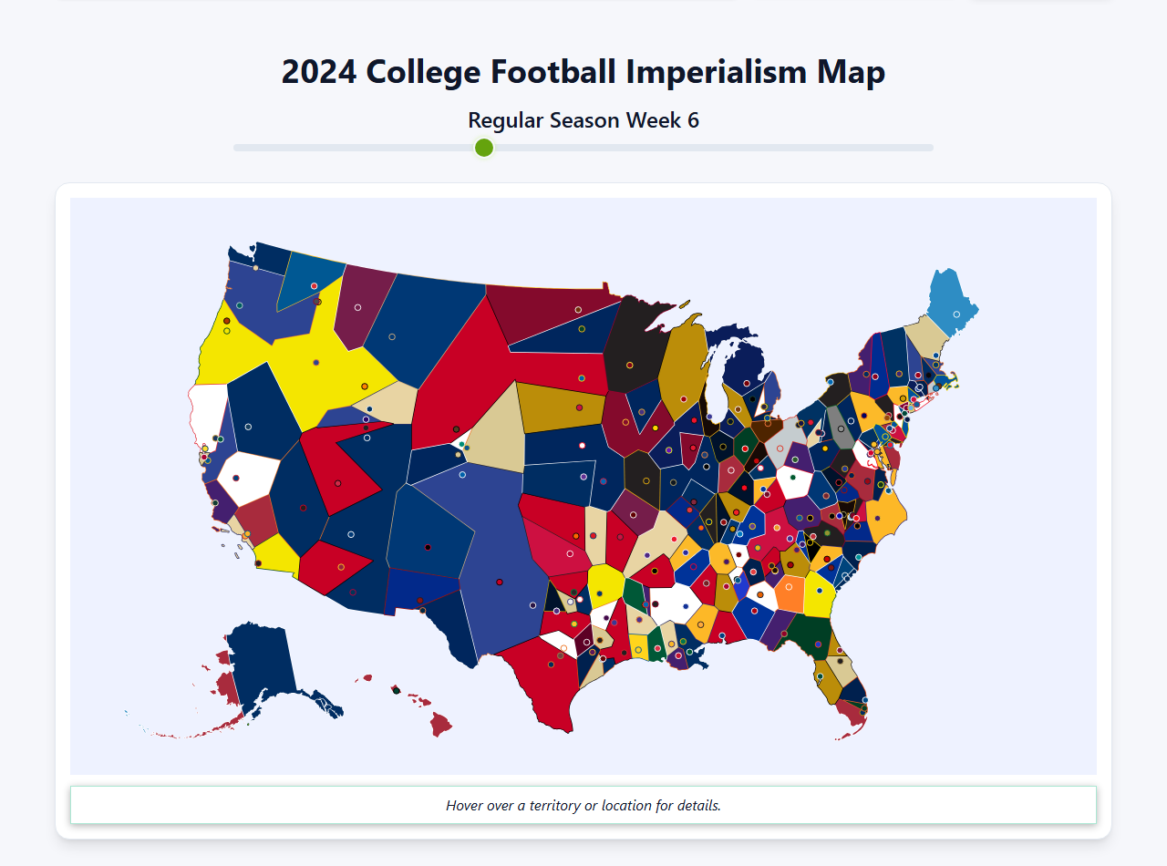 2024 College Football Imperialism Map