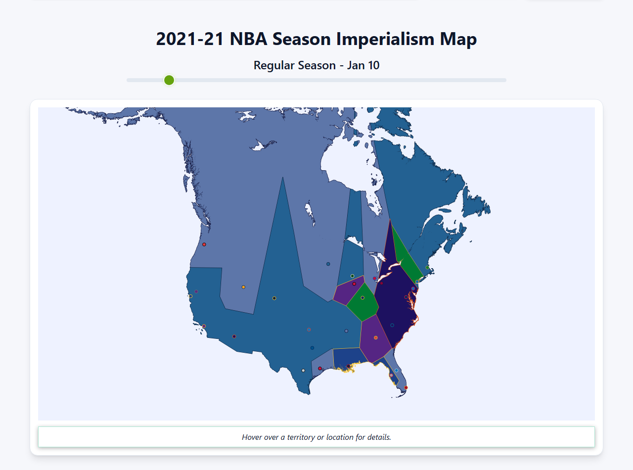 2021 NBA Imperialism Map