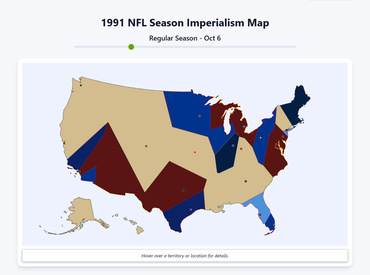 1991 NFL Imperialism Map