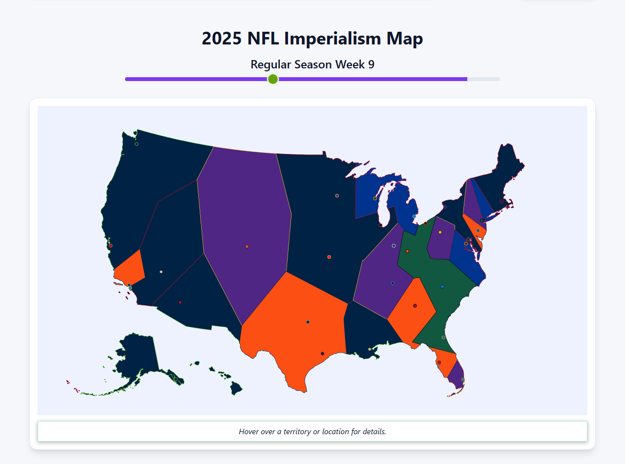 2025 NFL Imperialism Map