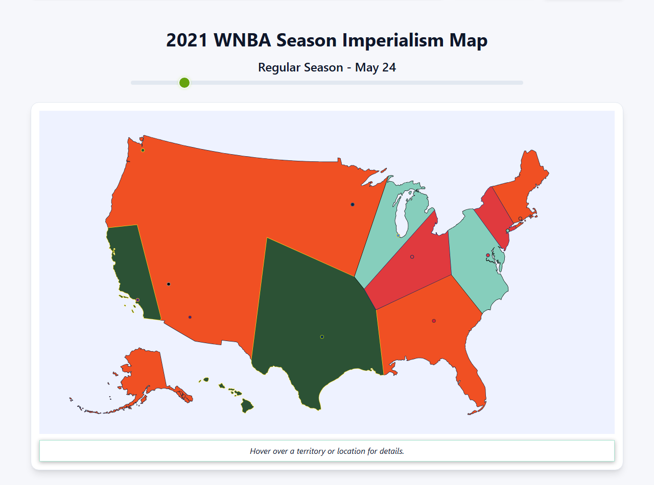 2021 WNBA Imperialism Map